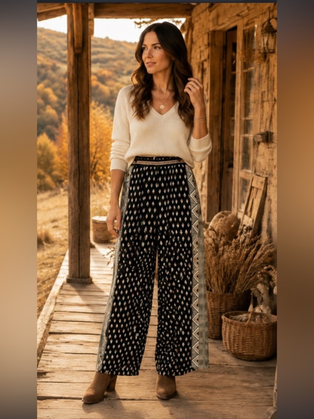 Anthropologie Maeve Rooibos Wide Pants